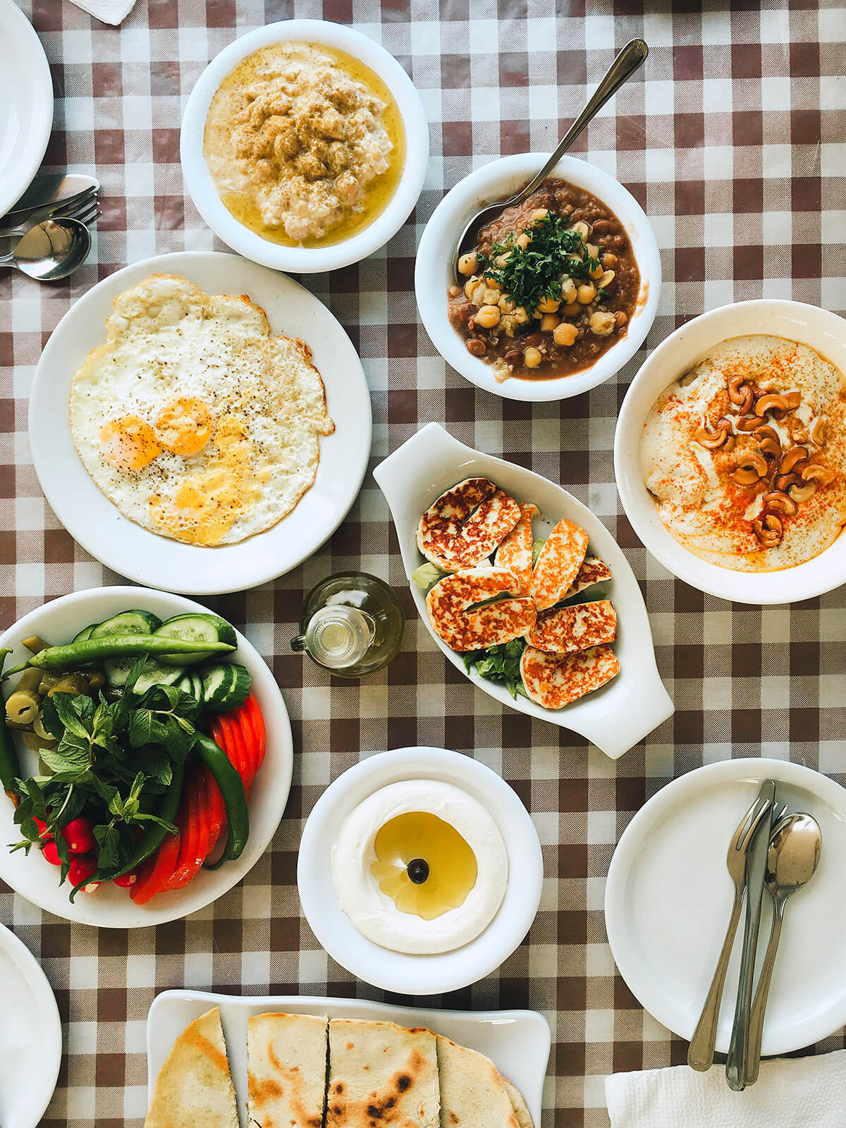 Typical Lebanese breakfast in Beirut